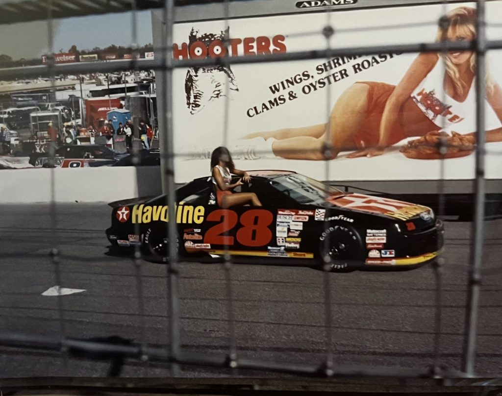 Davey Allison's car with Hooters 500 girls
