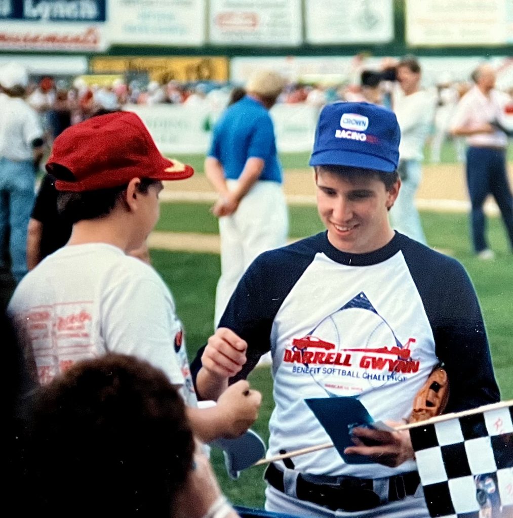 Rob Moroso Signing autographs at the 1990 Darrell Gwynn Inaugural Charity Softball Game